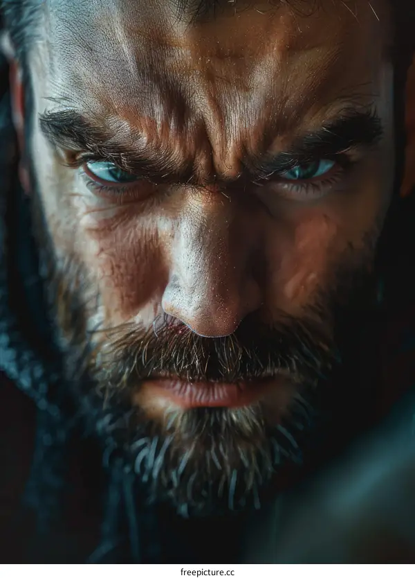 Close Up Portrait of a Serious Man