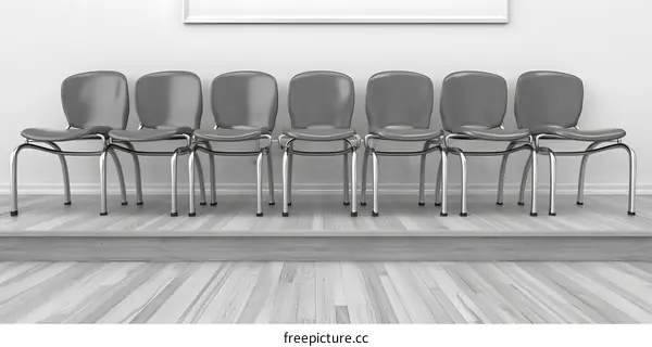 Row of Grey Chairs in a Waiting Room