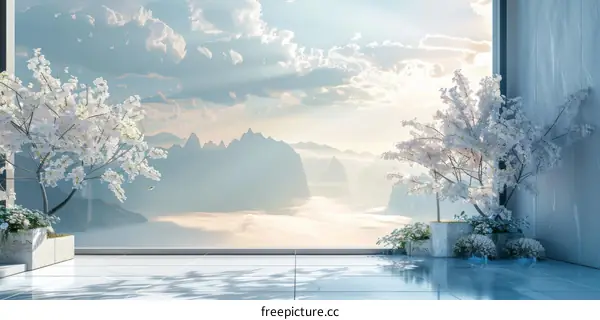 Modern Interior with Panoramic Mountain View