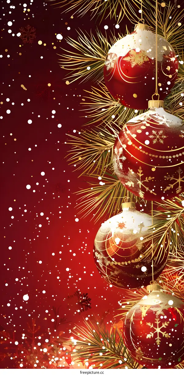 Christmas tree branch decorated for Christmas