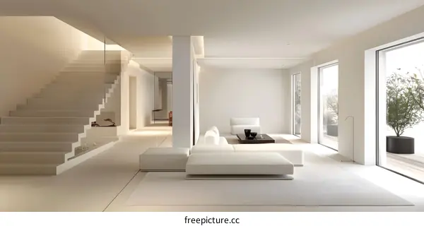 Modern Minimalist Interior Design White Living Room