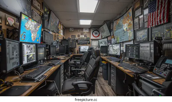 A غرفة de controle da Agência de Segurança Nacional dos Estados Unidos