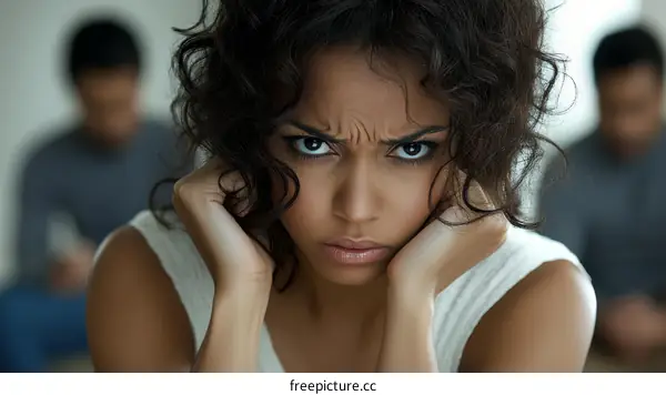 Frustrated Woman Close-up Portrait