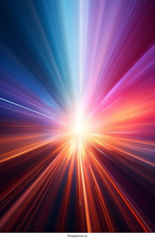 A Radial Light Burst with Vivid Colors and a White Core