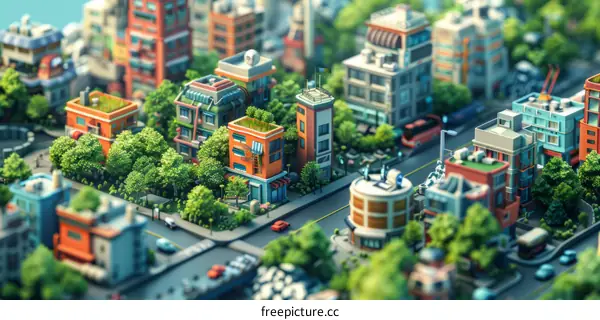 A Miniature City Bursting with Color and Life