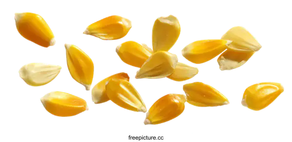 [Transparent Background PNG]Yellow Corn Kernels Isolated on White Background