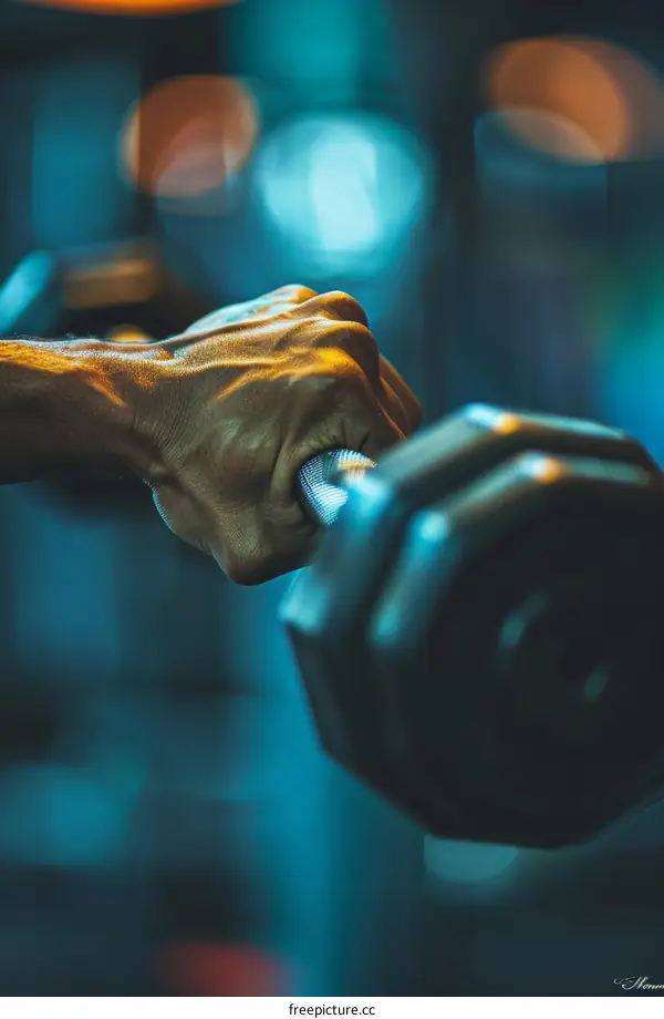 A man of color's hand gripping a barbell during a workout