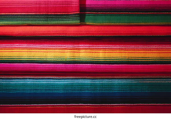 Colorful Mexican Woven Textile Display
