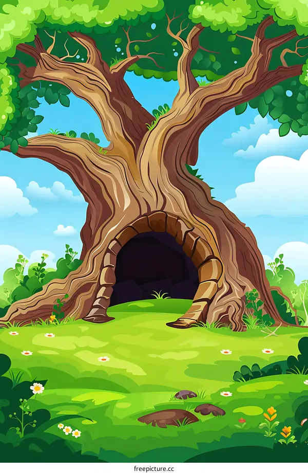 Hollow Tree In The Forest