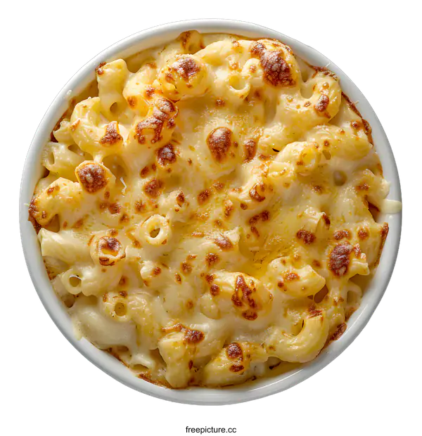 [Transparent Background PNG]Overhead View of Macaroni and Cheese