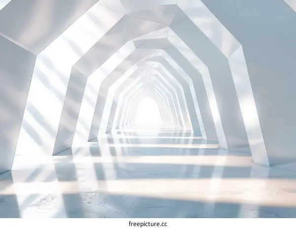 Futuristic White Sci-Fi Corridor