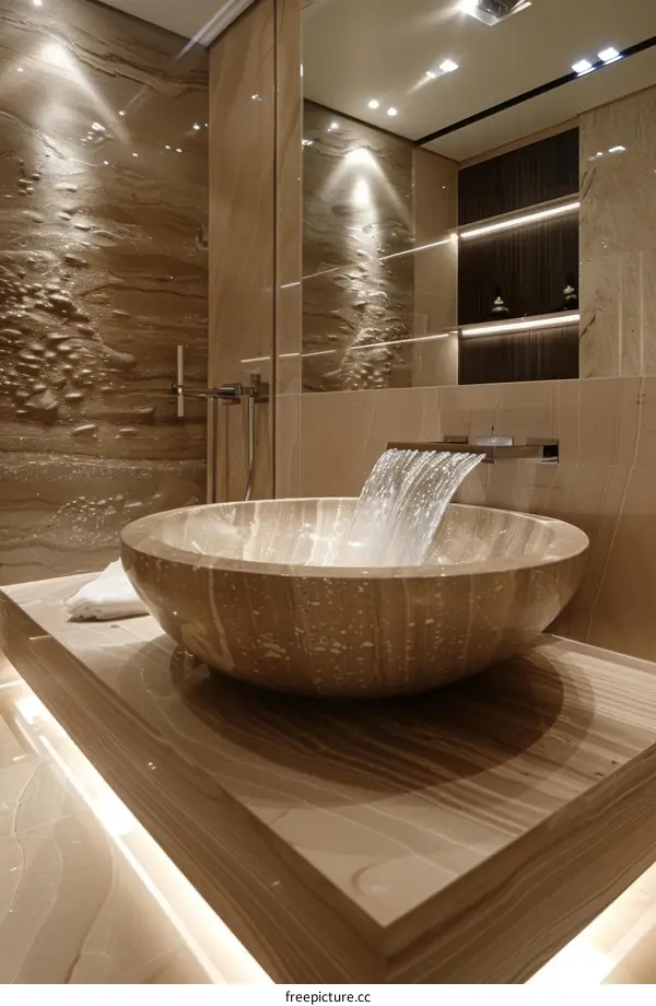 Luxury Bathroom Sink with Waterfall Feature