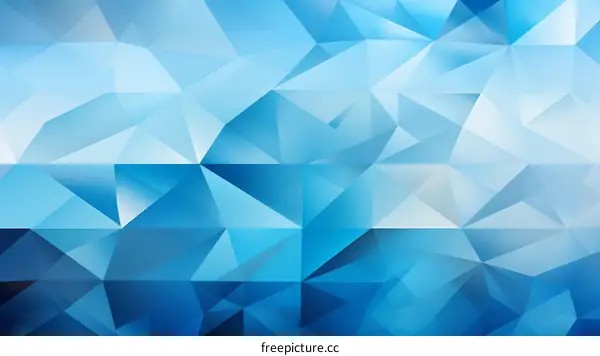 Blue abstract geometric rumpled triangular shapes background