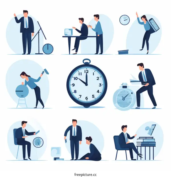 Illustration of people working in an office