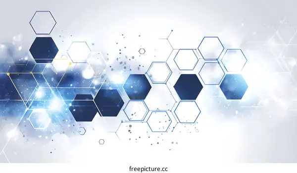 Abstract Technological Hexagon Pattern Background Design