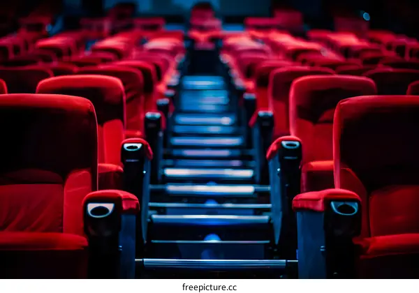 Red Seats In An Empty Movie Theater