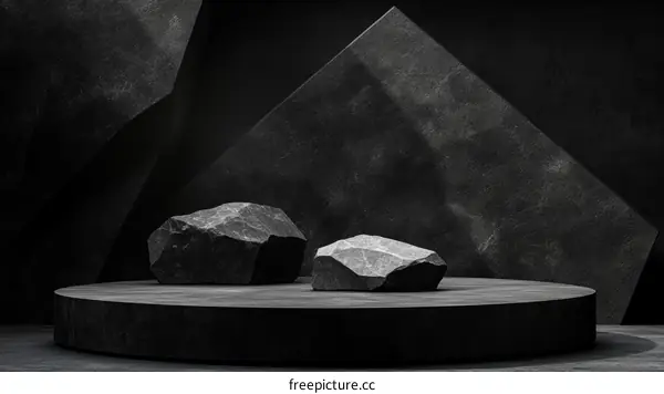 Dark Stone Product Display Stage