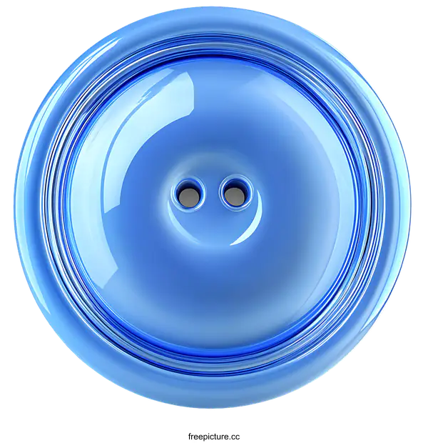 [Transparent Background PNG]Glossy Blue Button Illustration