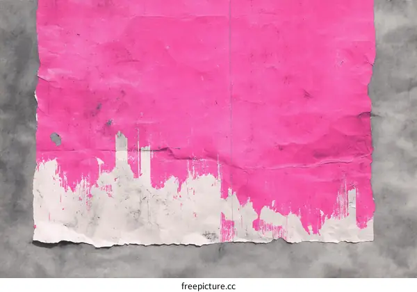 Pink Poster on Aged Gray Background
