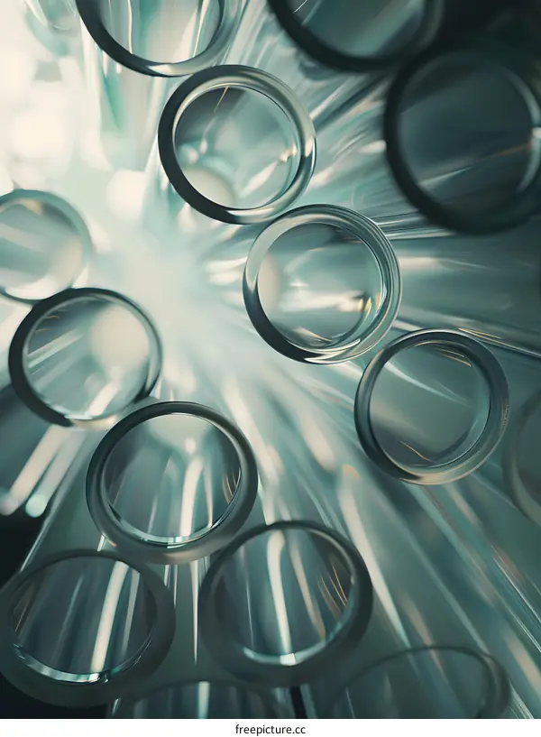 Close Up View of Glass Tubes