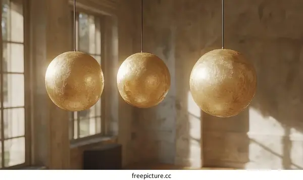 Gold Moon Pendant Lamps Hanging Decor