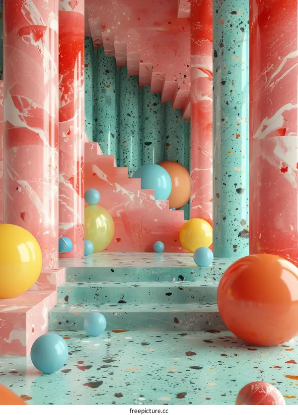 Abstract Colorful Geometric Interior Design