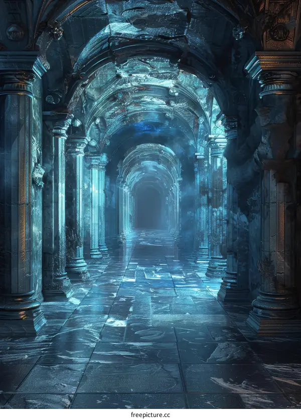 Fantasy Blue Palace Corridor