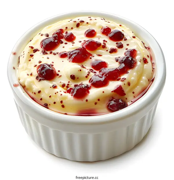bowl of lingonberry jam and cream