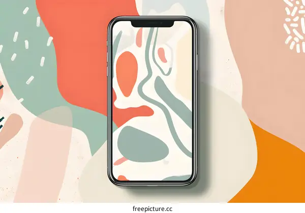Abstract Phone Background Design with Colorful Shapes