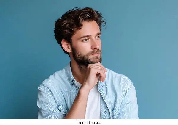 Thoughtful Caucasian Man Portrait