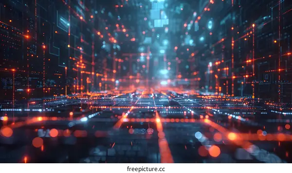 Abstract Digital Network Technology Background