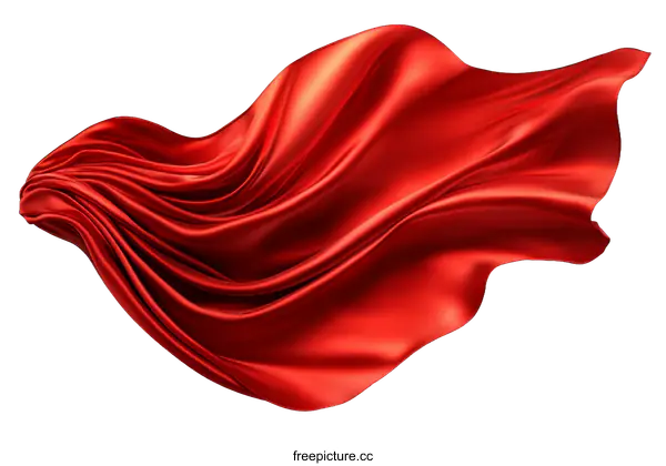 [Transparent Background PNG]Red Silk Fabric Drape Illustration