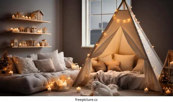 A cozy reading nook for kids