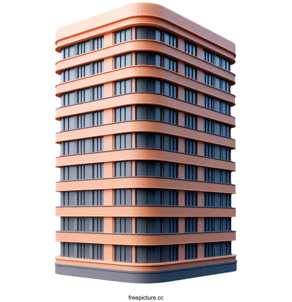 [Transparent Background PNG]Modern Architectural Design Illustration of a Building