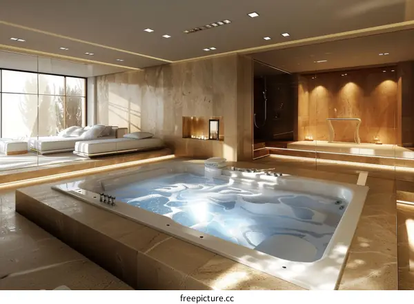 Luxury Indoor Swimming Pool Oasis: Relaxation and Wellness