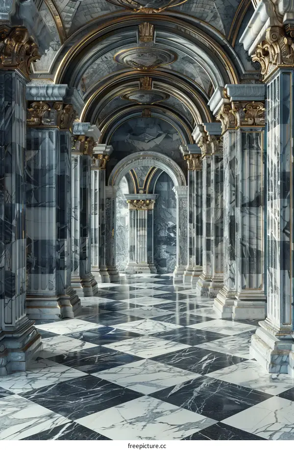 Elegant Marble Hallway Interior Design