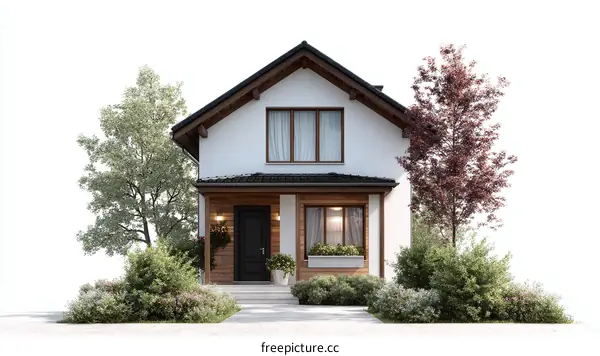 Modern House Exterior with Lush Landscaping