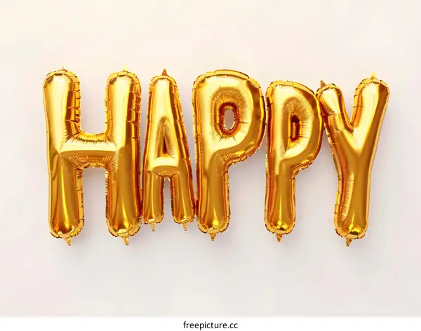 Gold Balloons Happy Word