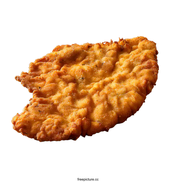 [Transparent Background PNG]Crispy Breaded Chicken Cutlet on White