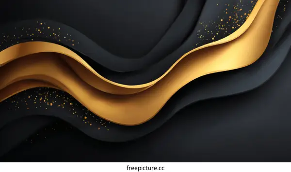 Abstract Gold and Black Wave Design