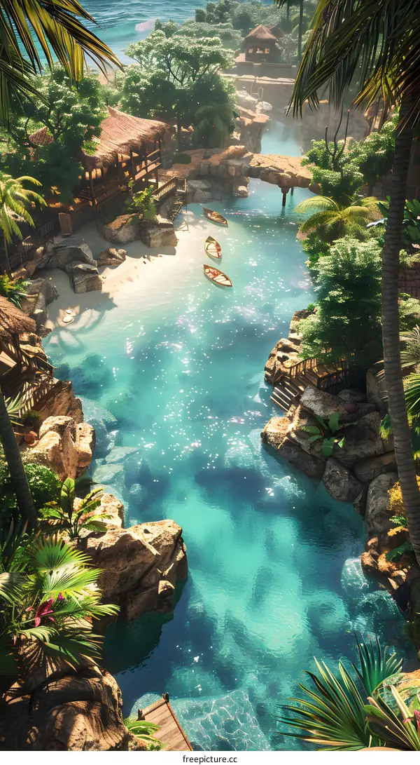 tropical island paradise with crystal clear water