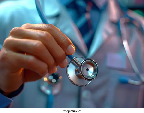Doctor Holding Stethoscope in Hospital