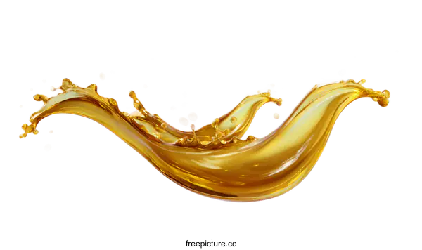 [Transparent Background PNG]Golden Liquid Splash Illustration