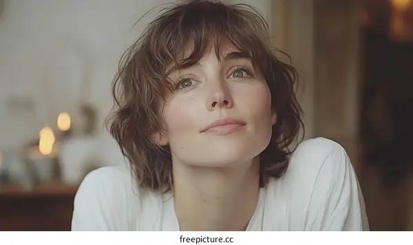 Woman Thoughtful Portrait Indoor