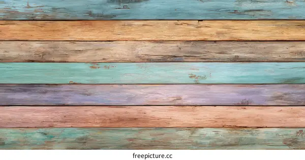Vintage Colorful Wooden Planks Background
