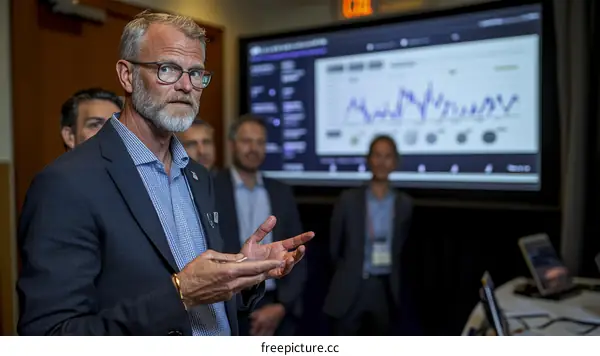 Business Conference Presentation by Caucasian Male Speaker