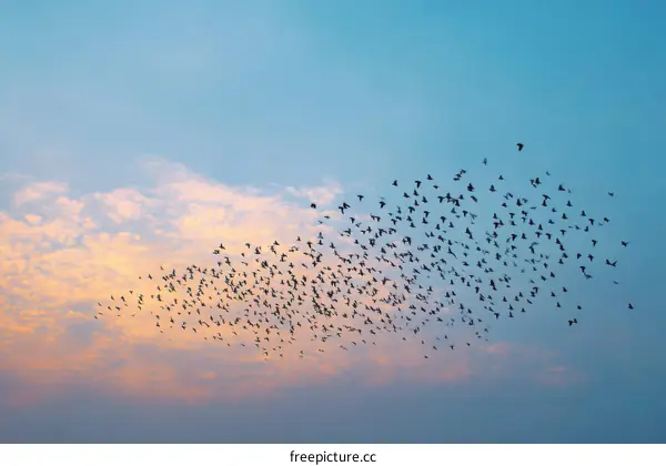 Stunning Birds in Flight at Sunrise