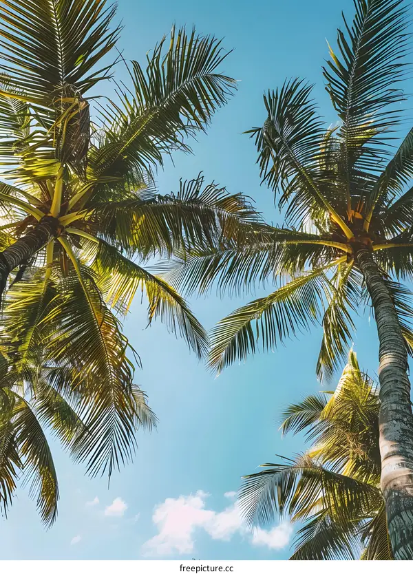 Palm Trees Against Blue Sky
