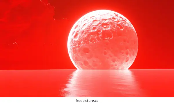 Red Moon Rising Above the Red Sea