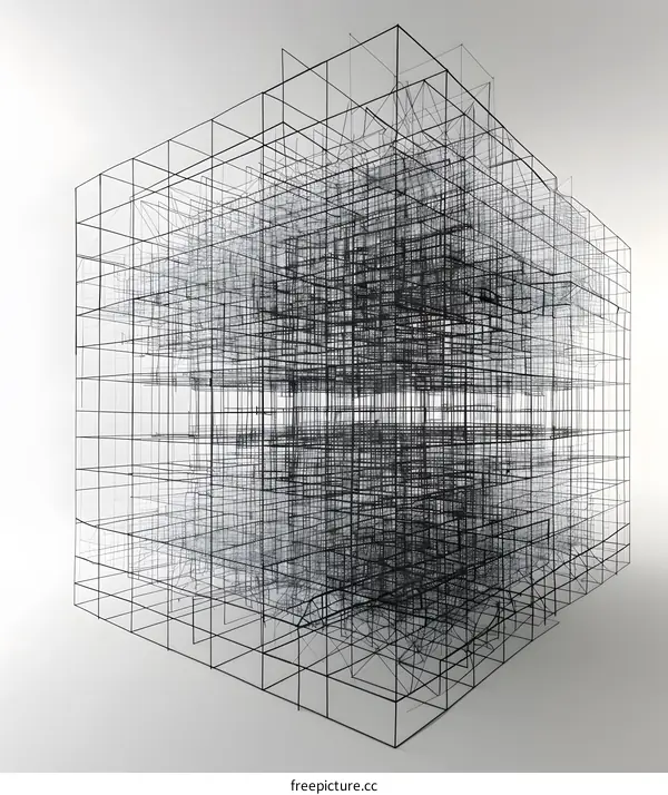 Abstract 3D Wireframe Cube